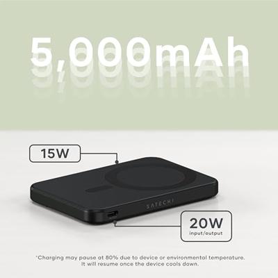 Satechi OntheGo magnetische Qi2 Powerbank met Stand (5.000mAh/20W) - Black