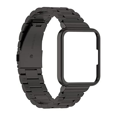 Stalen schakelband met case - Zwart - Xiaomi Redmi Watch 2 (Lite)