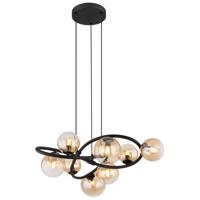 Globo Zwarte hanglampTuberius design 8-lichts - 56141-8H - thumbnail
