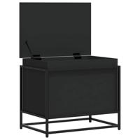 Opbergbox met deksel 60x40x51,5 cm bewerkt hout zwart - thumbnail