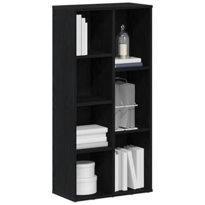 Boekenkast 50x25x104 cm bewerkt hout zwart eikenkleurig - thumbnail