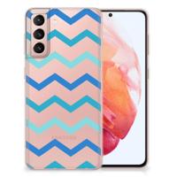 Samsung Galaxy S21 | TPU bumper | Zigzag Blauw - thumbnail