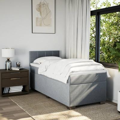 Boxspring met matras stof lichtgrijs 120x200 cm