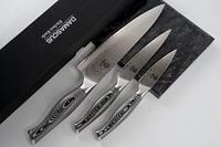 Homizu Shimauma officemes - 9cm - VG-10 damascus mes|G10 - zwart-wit - thumbnail