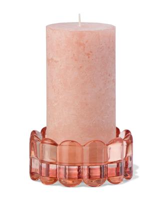 HEMA Kaarsenplateau Ø10cm Glas Ribbel Bruin (bruin)