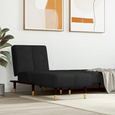 Chaise longue fluweel zwart Chaise longue fluweel zwart