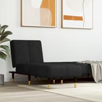 Chaise longue fluweel zwart - thumbnail