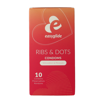 Easyglide Condooms ribs en dots 10 Stuks Easyglide Condooms ribs en dots 10 Stuks