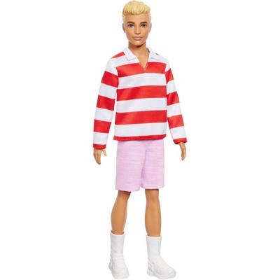 Barbie - Ken Fashionistas-pop met rood gestreepte top en korte broek - Barbie - HYV01