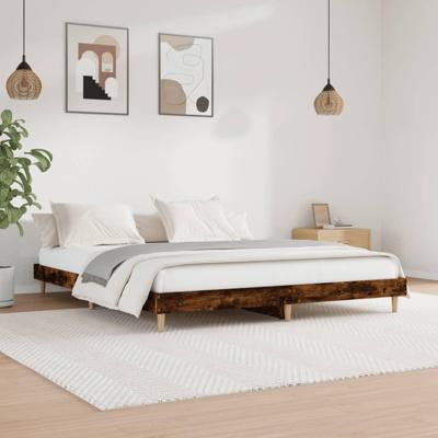 Bedframe bewerkt hout gerookt eikenkleurig 160x200 cm