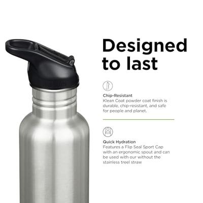 Klean Kanteen Drinkfles - classic - sportdop met flip - brushed stainless - 800 ml
