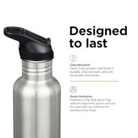 Klean Kanteen Drinkfles - classic - sportdop met flip - brushed stainless - 800 ml - thumbnail
