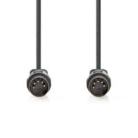 Nedis DIN-Audiokabel | DIN 5-Pins Male | DIN 5-Pins Male | Vernikkeld | 1.00 m | Rond | PVC | Zwart | Label - CAGL20000BK10 - thumbnail