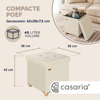 Opvouwbare poef met opslag donkergrijs - thumbnail