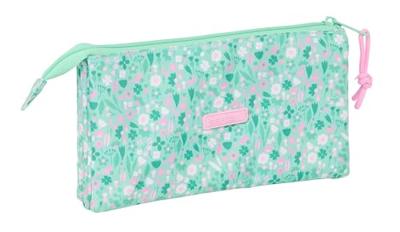 Pennenetui met 3 vakken Safta Cuore Munt 22 x 12 x 3 cm