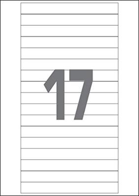 A4 etiketten 147 x 16,9 mm wit 100 vel Sorex A4 etiketten 147 x 16,9 mm wit 100 vel Sorex