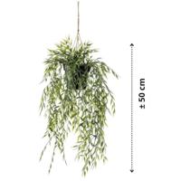 Emerald kunstplant hangend in pot bamboe 50 cm - thumbnail