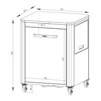 Cozze Trolley 1 Deur en Opklapbare Werktafels - thumbnail