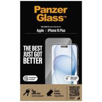 PanzerGlass UltraWide Screen Protector Compatibel met iPhone 15 Plus 2023 6.7 inch - Helder w/Zwart Frame - thumbnail