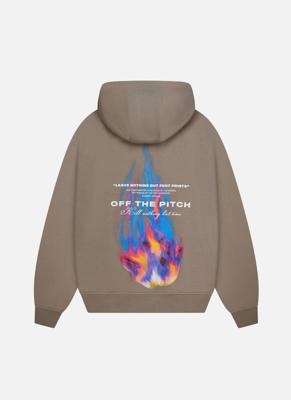 Off The Pitch Burning Flower Hoodie Heren Lichtbruin - Maat XL - Kleur: Lichtbruin | Soccerfanshop