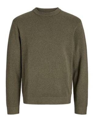 Jack & Jones Jprccmilano Stitch Knit Crew Neck Sn Trui 4816471 Stone Gray Melange