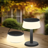 Solar tafellamp malmo op zonne energie zwart - thumbnail