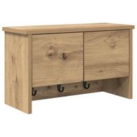 Wandgemonteerde kapstok artisanaal eikenkleurig 50 x 20 x 30 cm - thumbnail