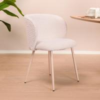 Light & Living Eetkamerstoel 'Elyna' Bouclé, kleur Crème - thumbnail