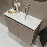 MONDIAZ TURE 60cm toiletmeubel smoke. EDEN wastafel talc rechts geen kraangat - thumbnail