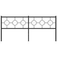 Hoofdbord 200 cm metaal zwart - thumbnail