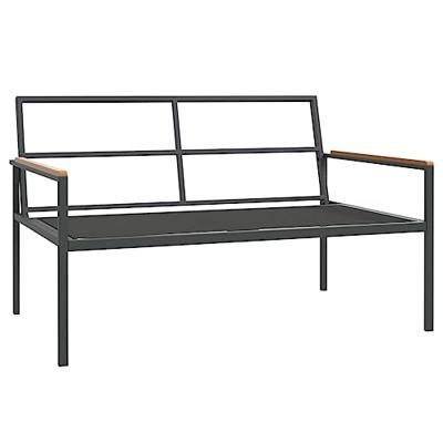 4-delige Loungeset met kussens staal antracietkleurig