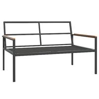 4-delige Loungeset met kussens staal antracietkleurig - thumbnail