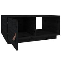 Salontafel 80x50x35,5 cm massief grenenhout zwart - thumbnail