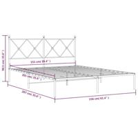 Bedframe met hoofdbord metaal wit 150x200 cm - thumbnail