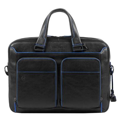 Piquadro Blue Square Portfolio Computer Briefcase with iPad 10.5 black Piquadro Blue Square Portfolio Computer Briefcase with iPad 10.5 black