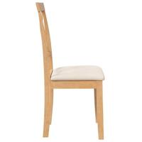 Eetkamerstoelen met kussens 2 st massief hout rubber - thumbnail