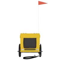 Hondenfietstrailer oxford stof en ijzer geel en zwart - thumbnail