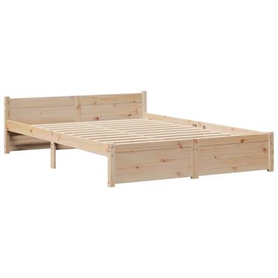 Bed met boekenkast zonder matras massief grenenhout 135x190 cm - thumbnail