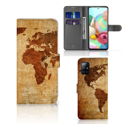 Samsung Galaxy A71 | Flip Cover | Wereldkaart