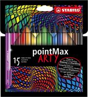 STABILO pointMax, hardtip fineliner 0.8 mm, ARTY etui met 18 nieuwe kleuren - thumbnail