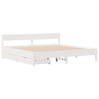 Bedframe zonder matras massief grenenhout wit 200x200 cm