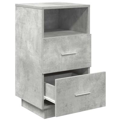 Nachtkastjes 2 st met 2 lades 36x36x68 cm betongrijs