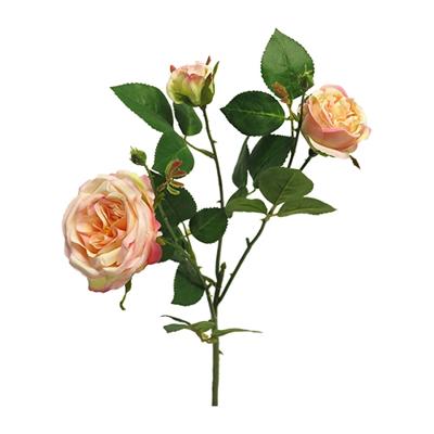 Italian rose spray x3 peach 61cm