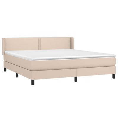 Boxspring met matras kunstleer cappuccinokleurig 180x200 cm - thumbnail