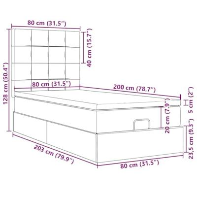 Ottoman bed met matrassen en LED's 80x200cm fluweel zwart