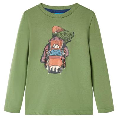 Kindershirt met lange mouwen berenprint 104 lichtkakikleurig Kindershirt met lange mouwen berenprint 104 lichtkakikleurig