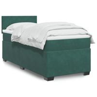 Boxspring met matras fluweel donkergroen 80x200 cm - thumbnail