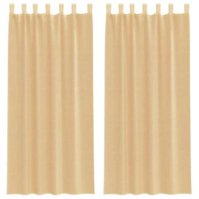 Gordijnen met lussen 2 st 140x225 cm zand