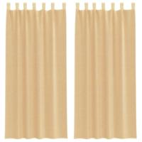 Gordijnen met lussen 2 st 140x225 cm zand - thumbnail