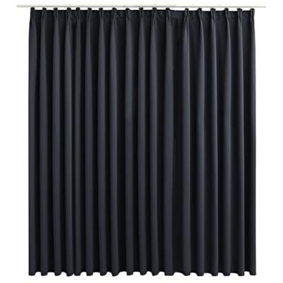 VidaXL Gordijn verduisterend met haken 290x245 cm zwart VidaXL Gordijn verduisterend met haken 290x245 cm zwart